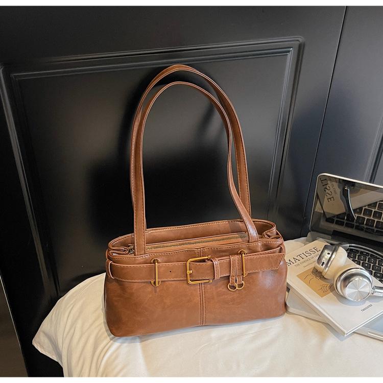 Retro Niche Underarm Bag Women's 2025 New Trendy Fashion Korean Portable Commuter Large Capacity Shoulder Tote Bag