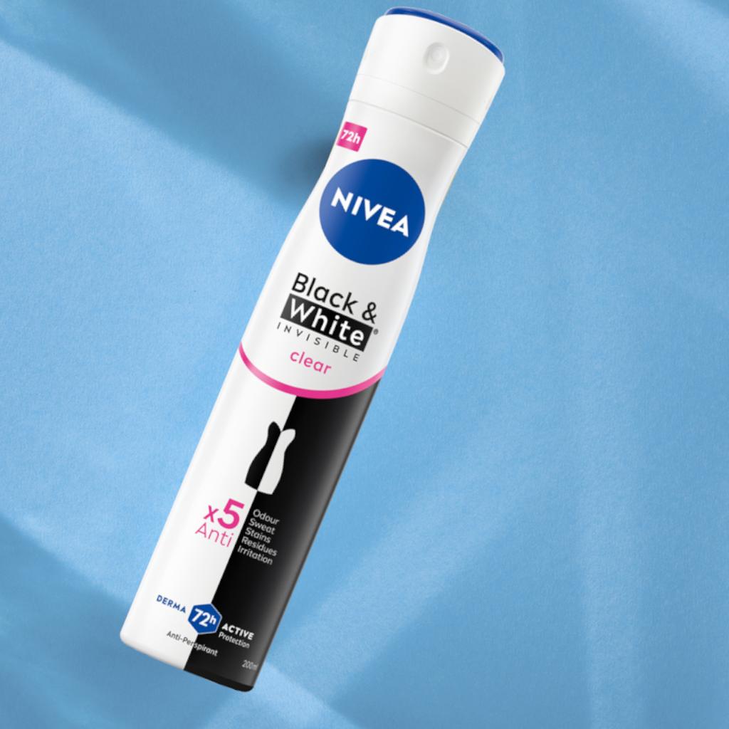 Nivea Black&White Invisible Clear Antyperspirant Damski W Sprayu 72H 200Ml