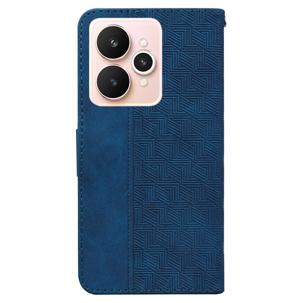 For Realme 15 Pro 5G/15 5G Case Geometry Pattern Leather Wallet Phone Cover with Wrist Strap