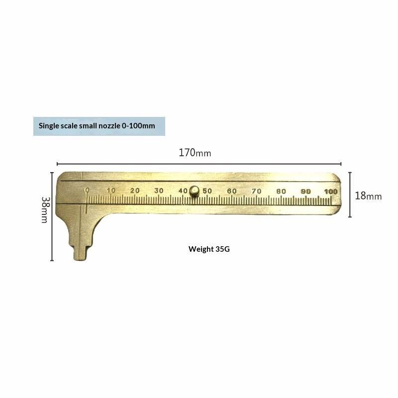 Brass Vernier Caliper Rust Proof Durable Pocket Slide Gauge Metric Imperial Scale for Daily Household Measurement Use