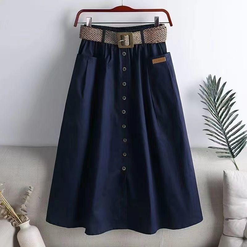 Sommer Ensfarge Løs Casual med belteskjørt Kvinner Vintage Estetisk Elegant festkjole Kvinne Høy midje Sexy Femme-klær
