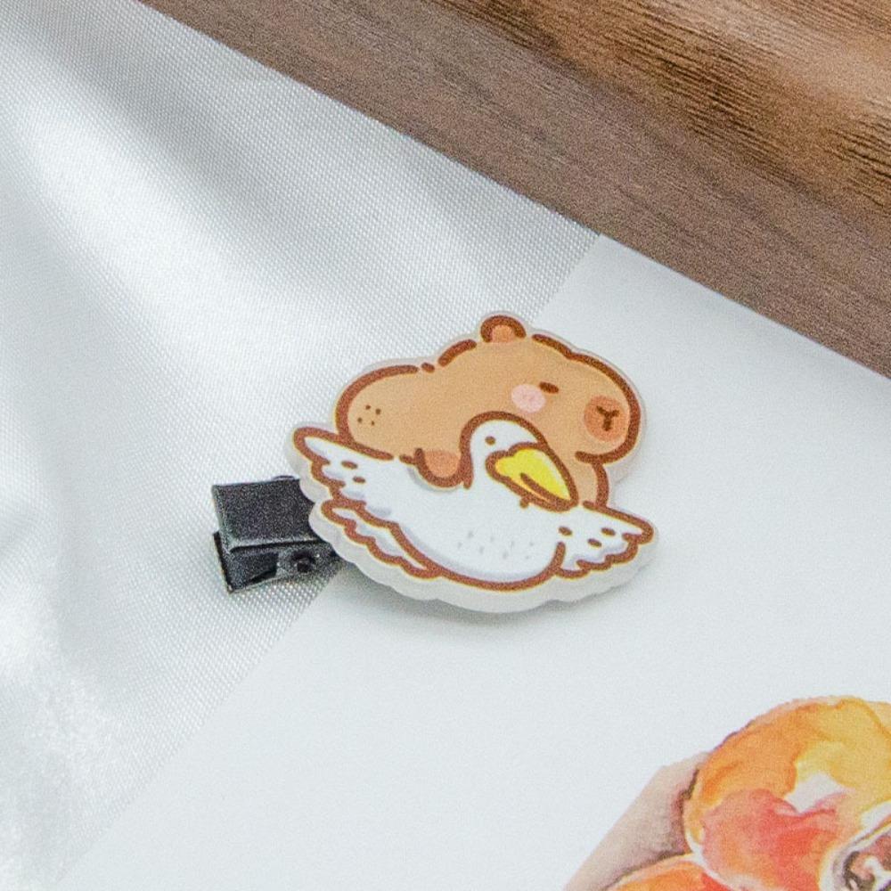 Cute Capybara Hairpin Waterproof Animal Barrettes Funny Cartoon Duckbill Clip Women