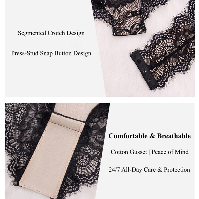 CINOON Women's Lace Sexy Bodysuit Tummy Control Shapewear Waist Cincher Plus Size Slimming Body Shaper
