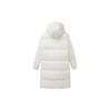 Anta Lifestyle Series Printed Logo Zipper Thickened Hooded Down Jacket Women Outerwear Ivory-White 962248971-3