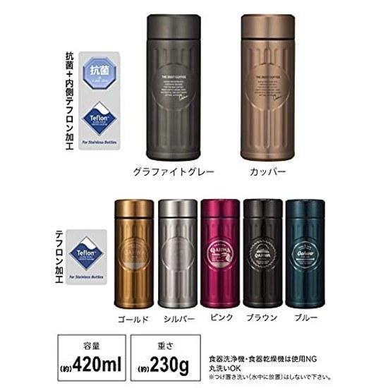 CB JAPAN Borraccia Rame 420ml Beccuccio Diretto Struttura a Vuoto a Doppia Parete Specifiche Antibatteriche QAHWA Caffè