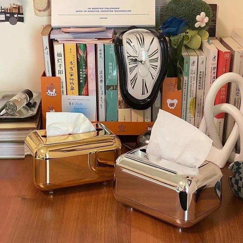 

Luxury Golden Tissue Boxes Storage Napkin Holder Kitchen Tissue Box Paper Case Organizer Ornament Craft Desktop Tissue Holder золотой