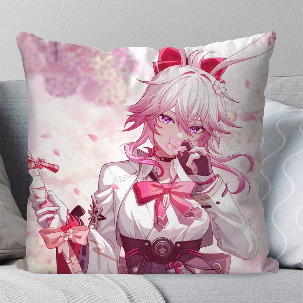 Evanescia Honkai SStar Rail Anime Pillow Case Fashion Square Pillowcase Bedroom Sofa Room Ins Decoration Leisure