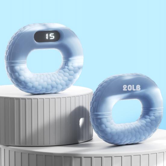 Hand Grip Strength Trainer with LED Counter Display - Five Finger Strength Training, Squeeze Ring Stress Relief Hand Grip Strengthener