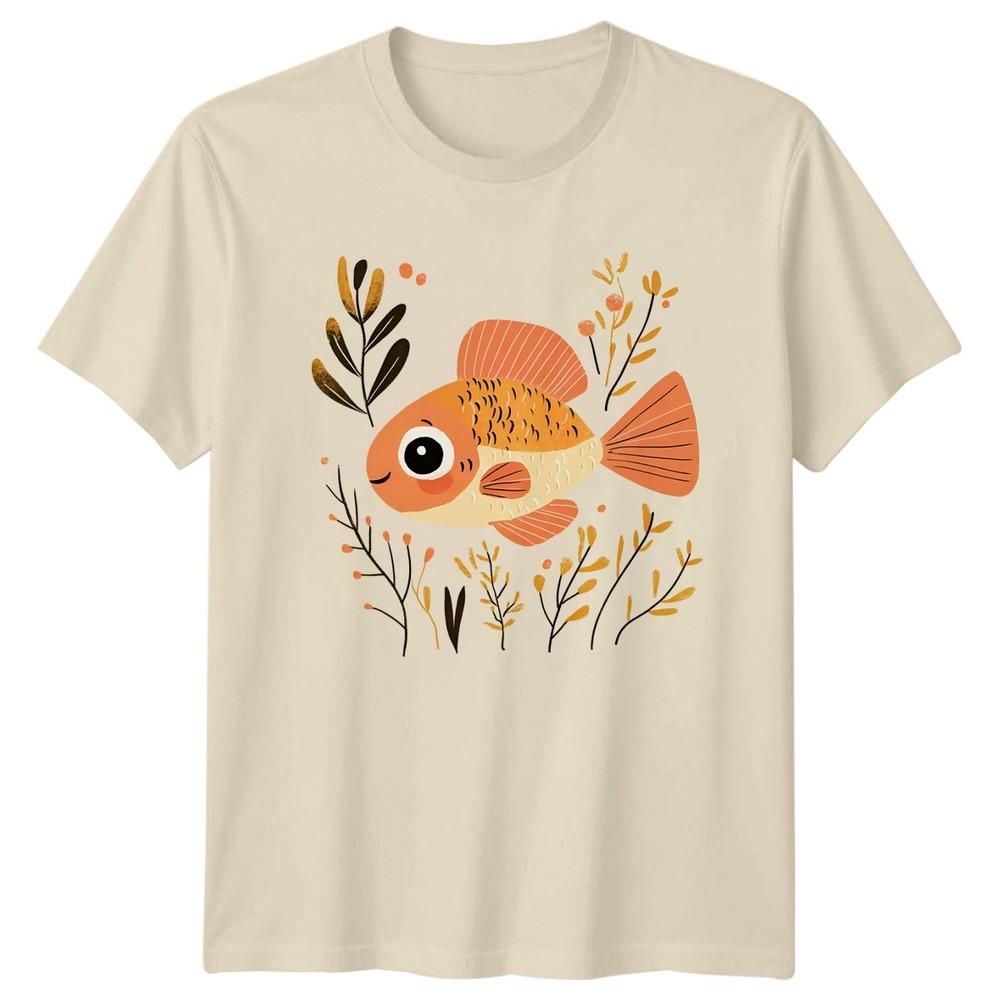 Goldfish Illustration TShirt Aquatic Ocean Nature 2026 Gift For Him And Her