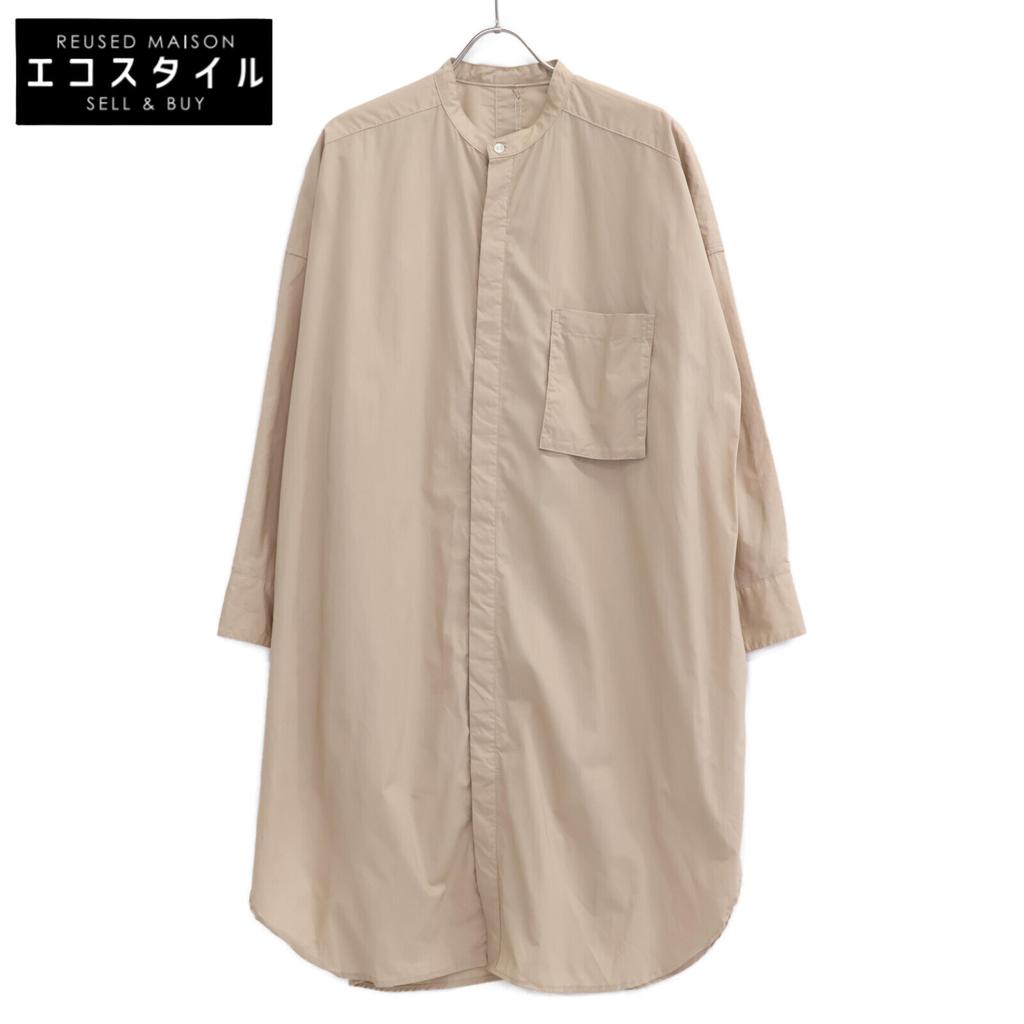 UNIVERSAL TISSU UT211SH009 Beige Natural Type Band Collar Long Shirt tops Not written beigeUsed