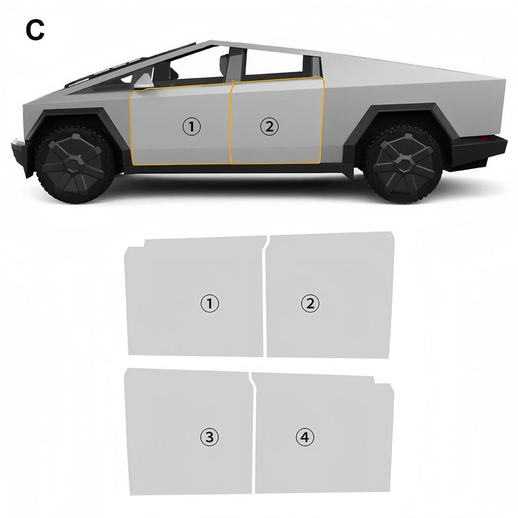 Tesla Cybertruck TPU Car Cover - Invisible Protective Film for Full body Paint Mask