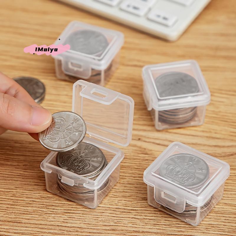 Clear Rectangular Plastic Coin Storage Case Capsules Container Holder Bins for Organizing And Storing Coins