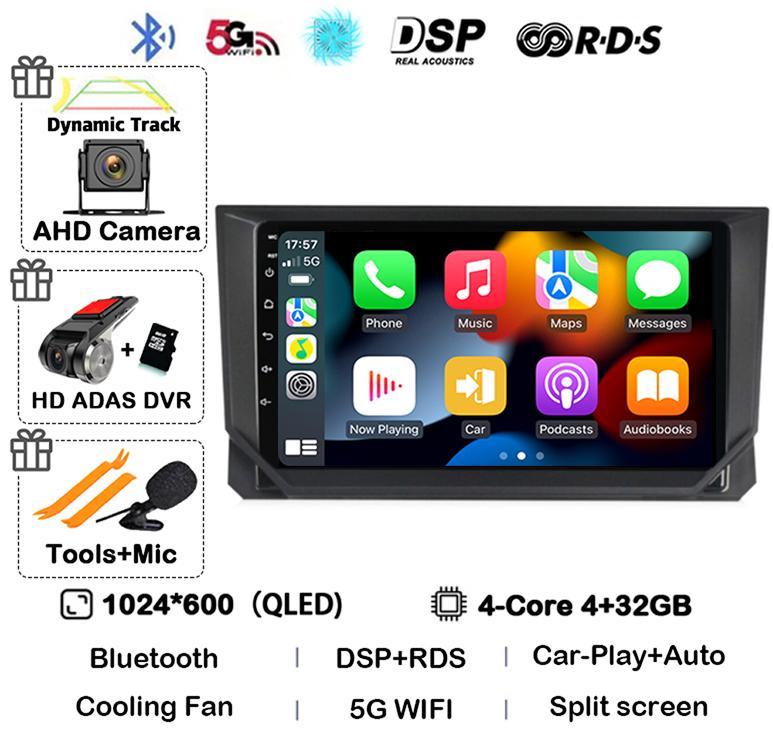 Android 14 Carplay Auto 4G+WIFI Car Radio for SEAT Ibiza 2017 2018 2019 2020 Stereo GPS Multimedia Video Player 360 Camera Audio
