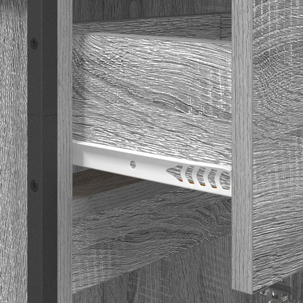 Bathroom Cabinet Grey Sonoma 40 x 30 x 180 cm Particleboard