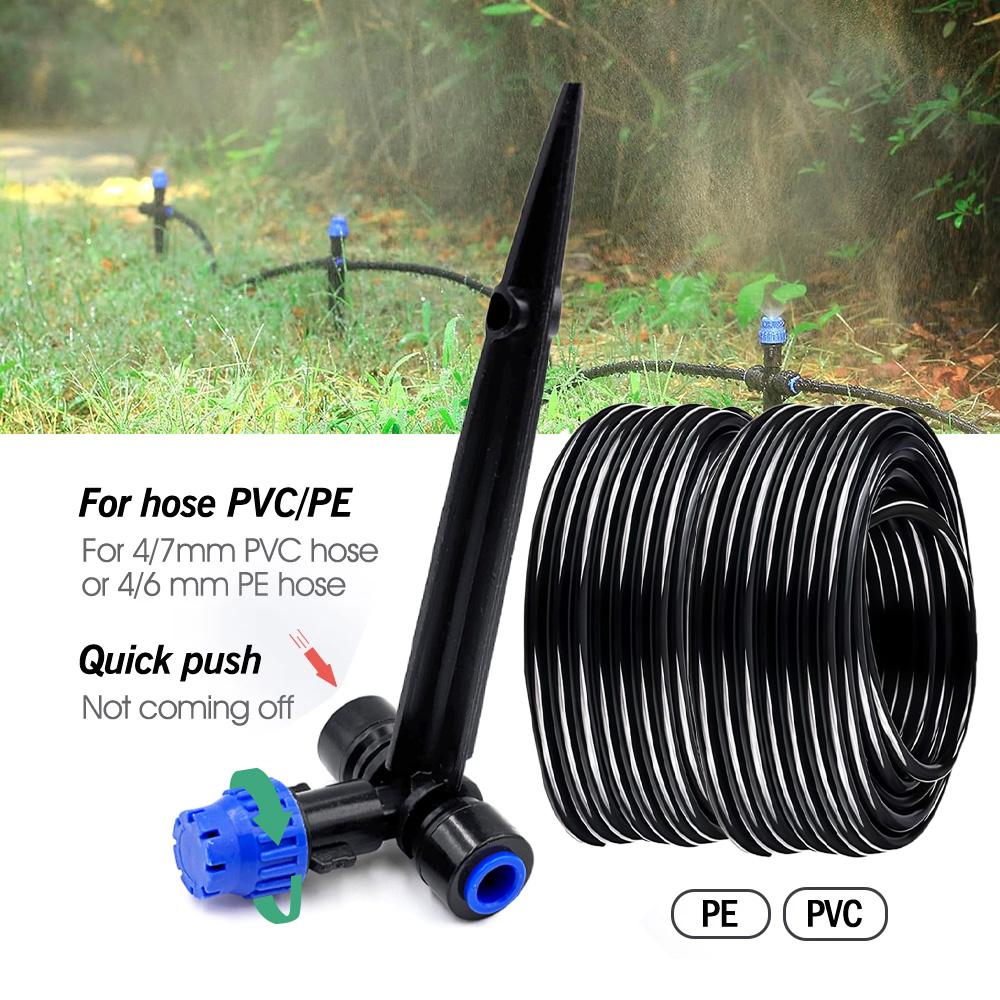 8-holes Drippers with Garden Irrigation Watering Supplies Stake 180° Bend Adjustable Sprinklers Quick Insert Slip Lock Sprayer
