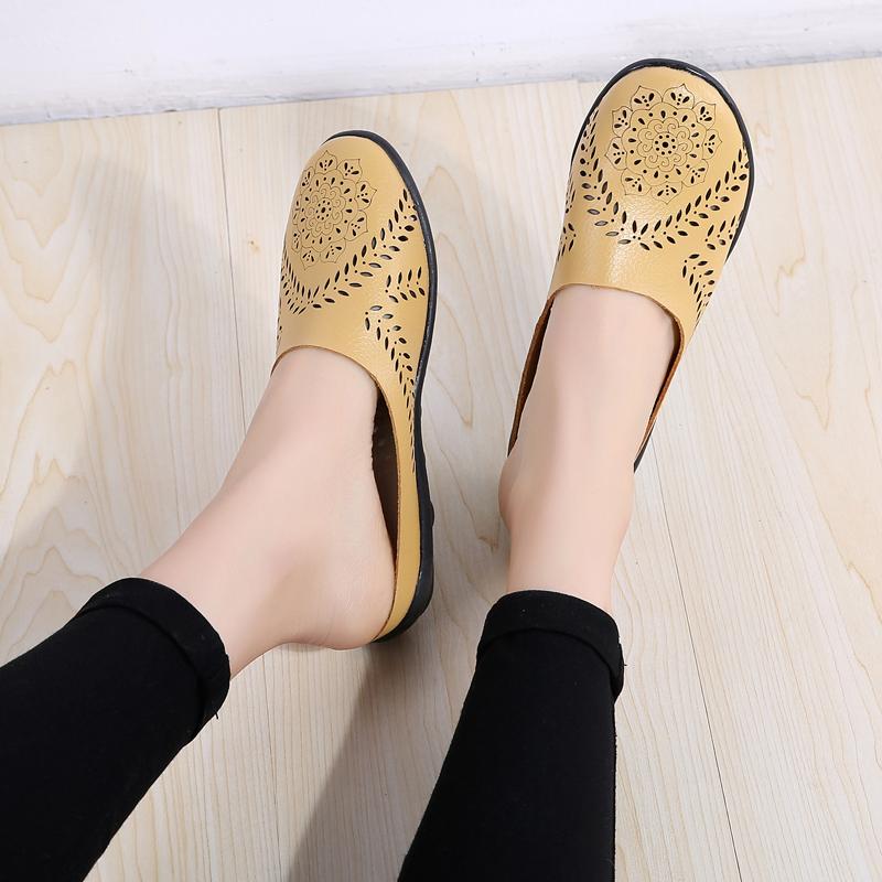 Women's Backless Walking Sneakers Summer Slip-on Mule Shoes Closed Toe Slippers Comfort Casual Travel Mule