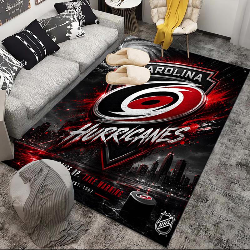 Hurricanes Team Spirit Area Rug Suitable for Indoor And Outdoor,Carpets for Kitchens, Homes, Offices, Living Rooms,Home Decor,Christmas Gift