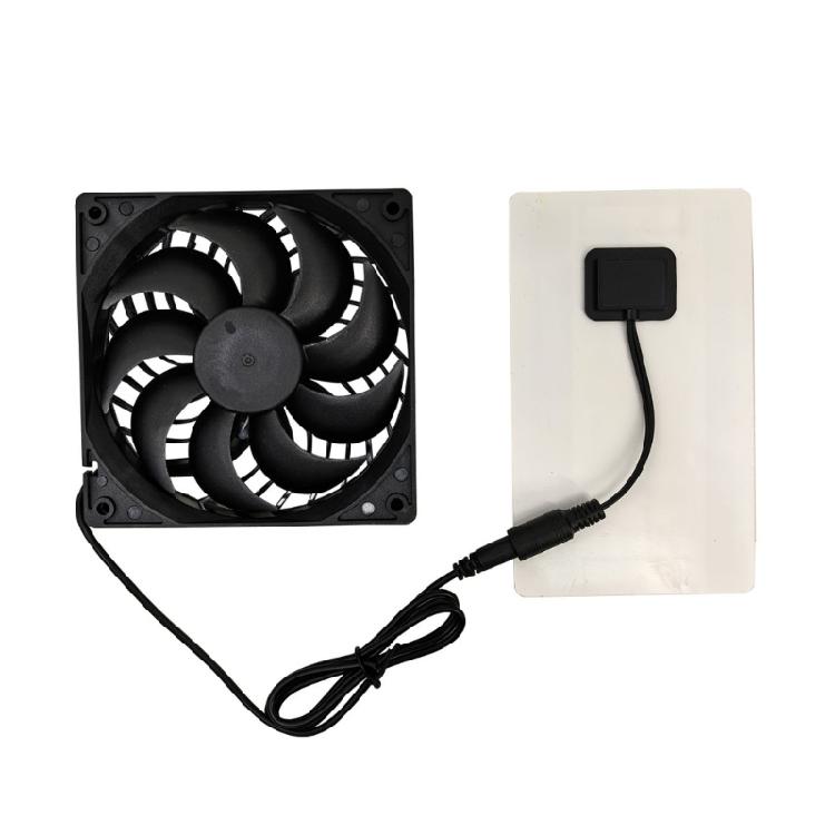 Energy Efficient Solar Exhaust Cooling Fan For Workspaces High Performances Airflows Lightweight Silicone Plastic Build Simple Installation