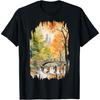 Central Park New York Malerei Aquarell Kunst Vintage Reise T-Shirt