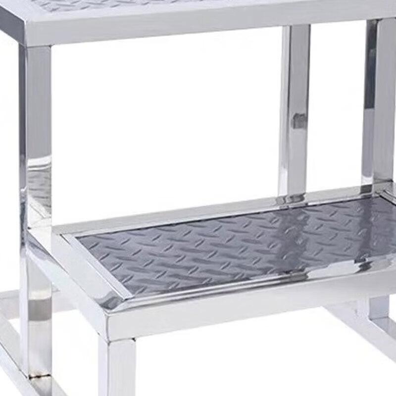 HSDG Stainless Steel Anti-Slip 3-Step Ladder Stool