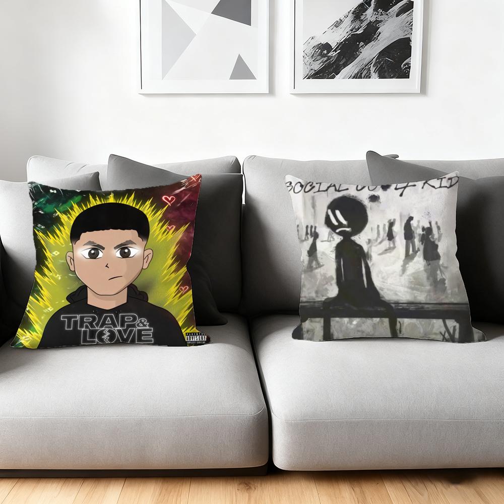 Cushion Cover Silky Short Plush Home Sofa Cushion Cover - Invisible Zipper Home Decoration Rapper B-BENY JR