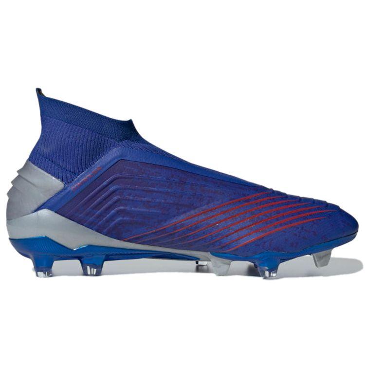 Adidas Predator 19+ FG Bold Blue Men Cleats Silver-Metallic Active-Red BB9087
