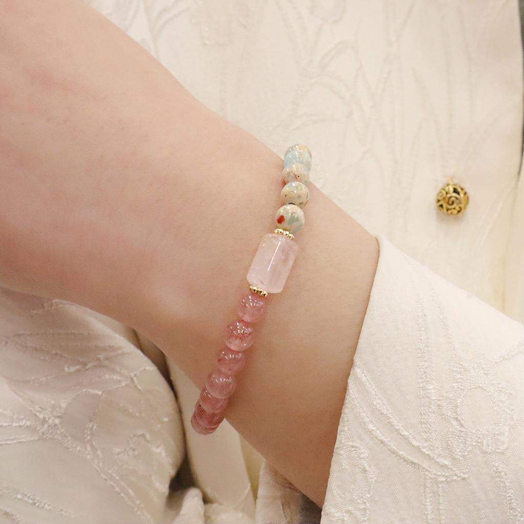 Steinarmband natürliches Pulverkristallarmband. Armreifen Damen Mode Schmuck Zubehör Geschenk