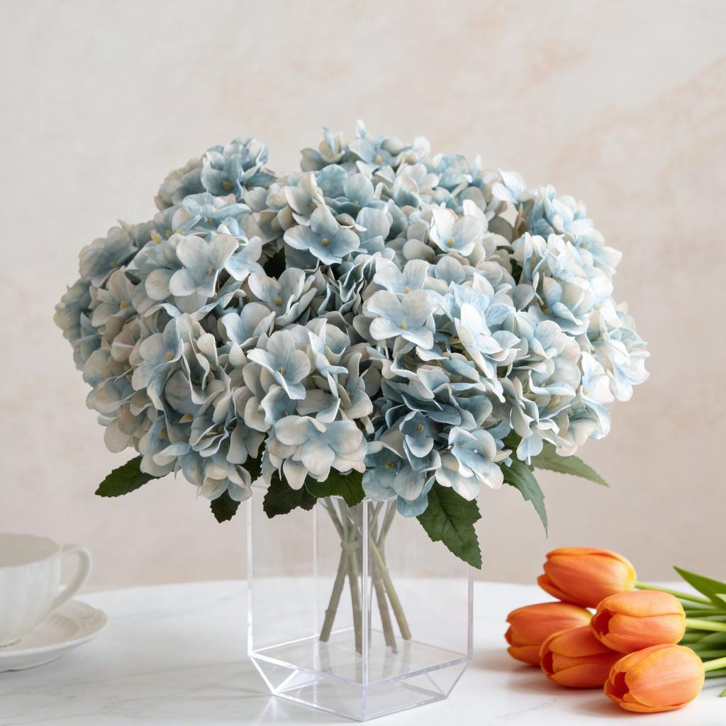 Silk Artificial Flowers Hot sales Hydrangea Wedding bridal bouquet Valentine's Day Home Room Garden arch Diy Gifts box Decora