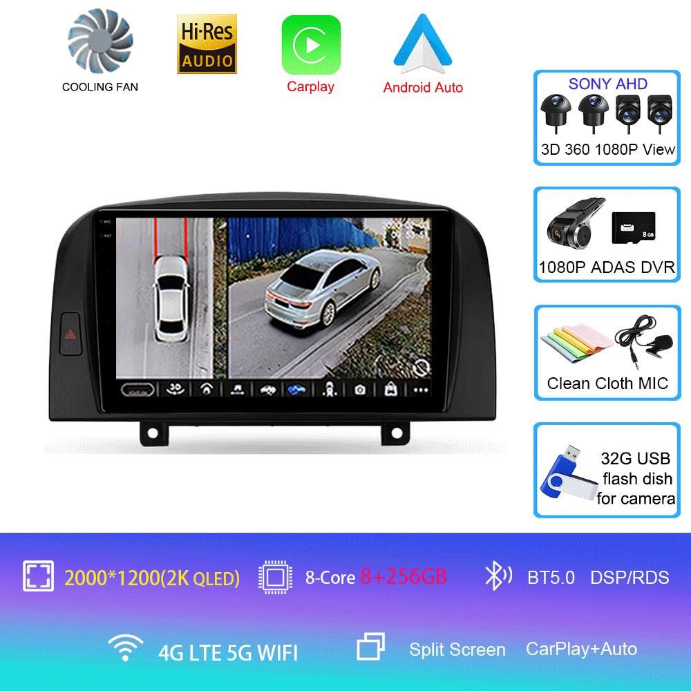 Car Radio Android 14 WIFI+4G Carplay For Hyundai SONATA NF 2004 2005 2006 2007 2008 Multimedia Player GPS Navigation DSP 2din BT