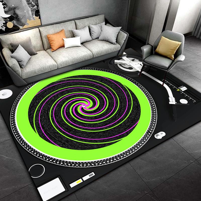 Disc Player Carpet for Living Room Area Rug Decorative Floor Rug Carpet Gift for Anniversary Mother's Day Father's Day Furry Mat