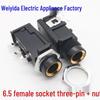 6.35mm Female Audio Socket 6.5 Jack for Guitar/Microphone, PCB Panel, Straight Insert, 3-Pin