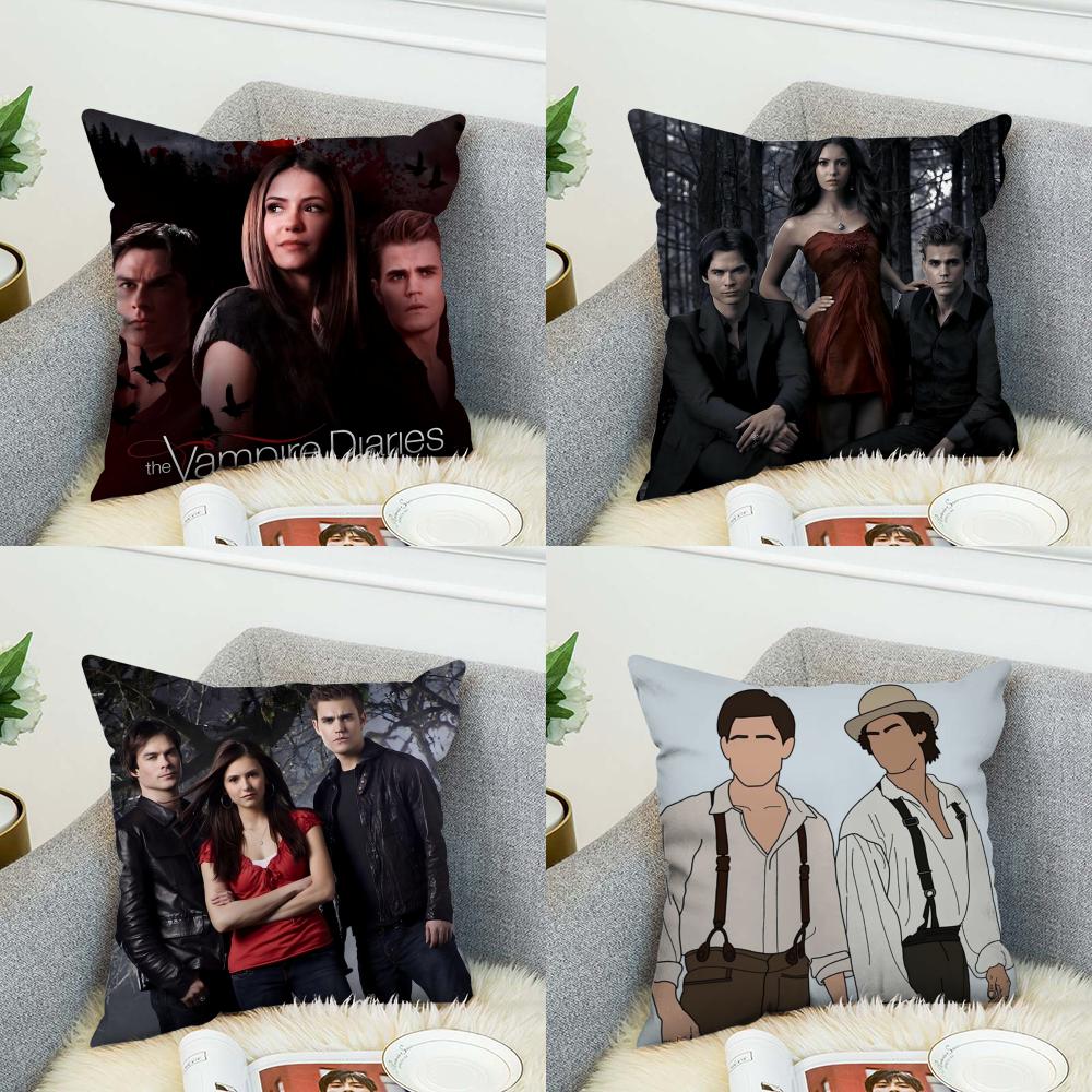 The VVampire Diaries Pillow Case For Car Sofa Decorative Home Doublesided Print Plush Square Throw Pillow Cushion Cover