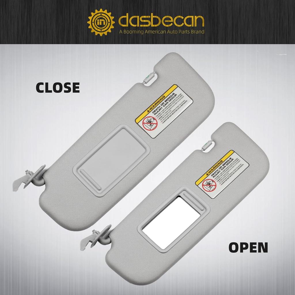 Dasbecan Gray Left Driver Side Sun Visor Compatible With Hyundai Elantra 2011 2012 2013 2014 2015 Replaces# 852103X000TX