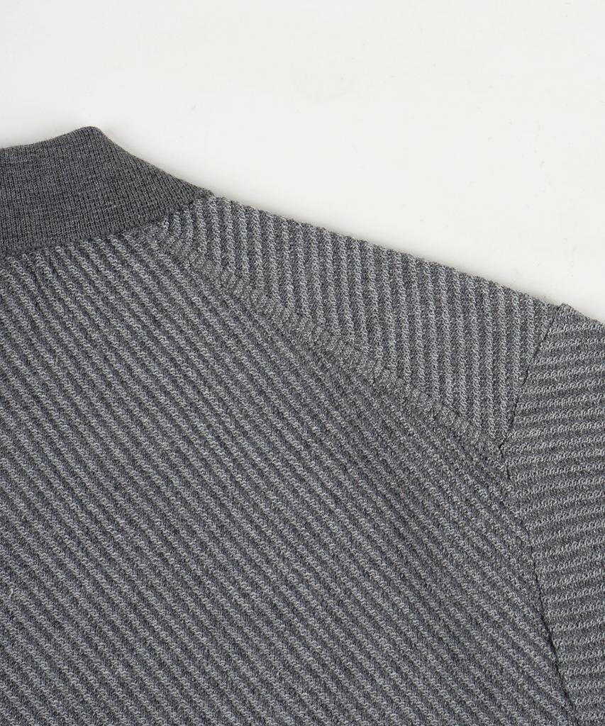 BIRBANTE Slant Washable Collared Knit - Gray