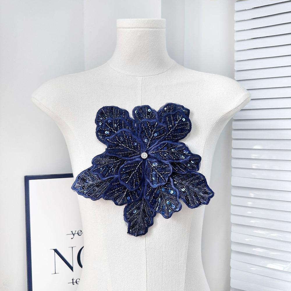Sequin Clothing Patches Clothing Brooch Clothing Applique Flower Multi-layer Appliques  Women