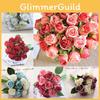 Beautifully Crafted 12 Head Artificial Flowers Rose Silk Bouquet For Special Occasions