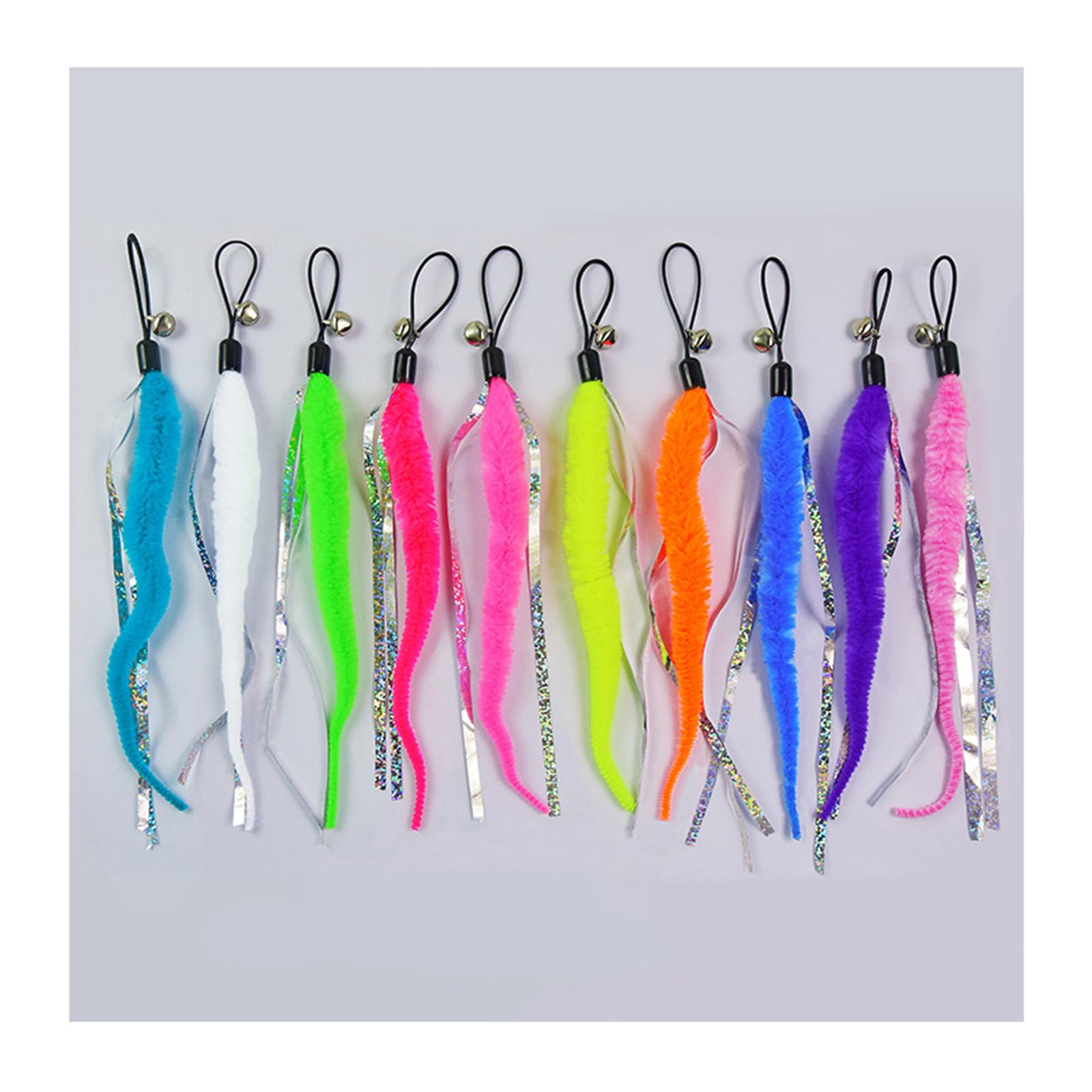 

Набор из 10 предметов: игрушка-дразнилка с перьями, с гусеницей, колокольчиком, голографической палочкой и запасными птичьими перьями, игрушка-дразнилка с перьями для тренировки кошек, интерактивная игра,