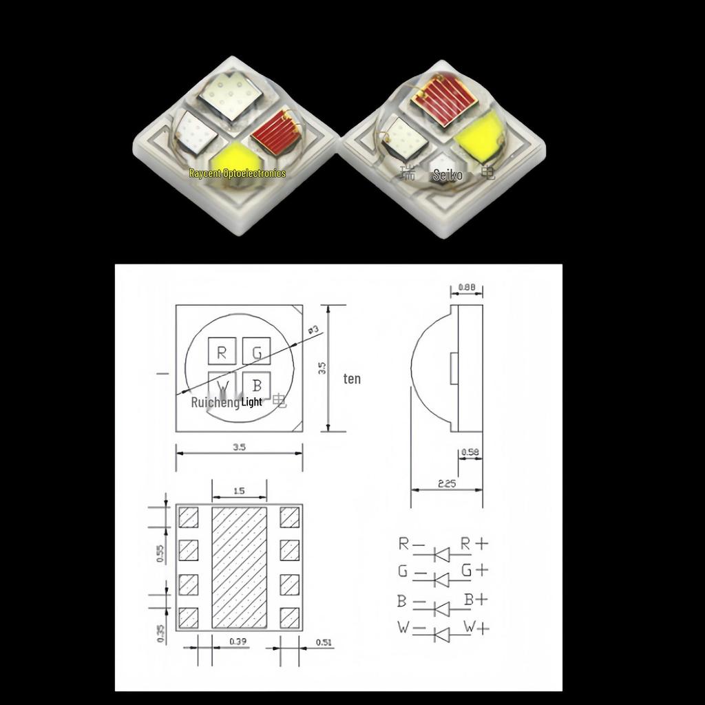 3535 SMD LED Lamp Beads: 1W/3W/5W, High-Brightness, Multi-Color Options for Flashlights and Car Lights