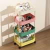 3/4 Layer Trolley Rack Kitchen Floor Bedroom Multi-layer Snacks Mobile Phone Bathroom Storage Rack