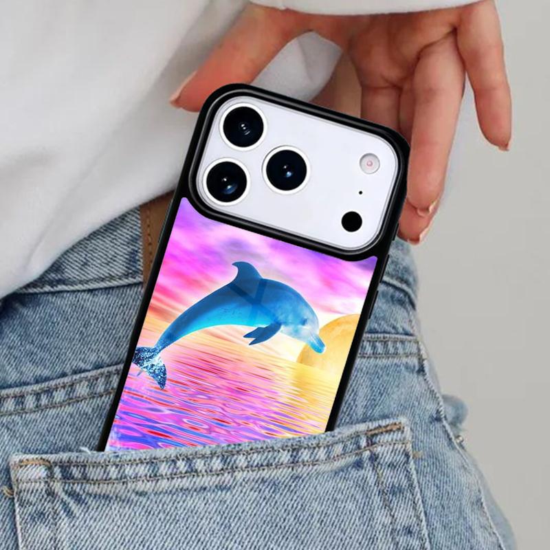 

Vaporwave Dolphin Phone Case for iPhone 17ProMax 12 13 14 15 16e 17 Pro Max Plus Air Cover iPhone 13 mini