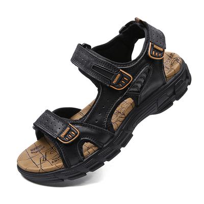 Sandales d'été pour hommes en cuir véritable, nouvelles, grande taille, sandales d'extérieur pour hommes, chaussures décontractées pour hommes, sandales de mode, pantoufles, grande taille 38-46