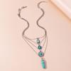 Bohemian Vintage Turquoise 4-Layer Pendant Necklace Set
