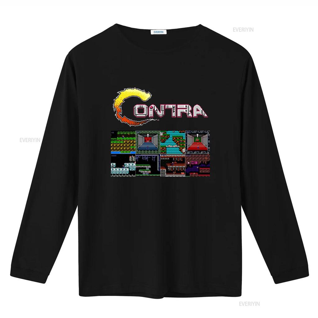 Contra gryzor all stages NES Famicom game 8 bit stage screen T Shirt Arcade classic vintage retro design sizes vintage Washed