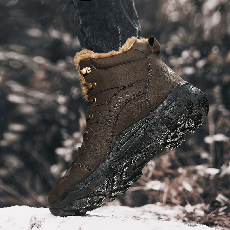 Marca Hombres Botas de nieve de invierno Zapatillas de cuero impermeables  Botas de hombre Súper cálidas Botas de montaña masculinas al aire libre  Botas de montaña masculinas Zapatos de trabajo comprar a