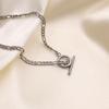 Hip Hop Fashion Versatile Steel Color Popular Ot Buckle Splicing Necklace Titanium Steel Plated 18K Gold Clavicle Chain