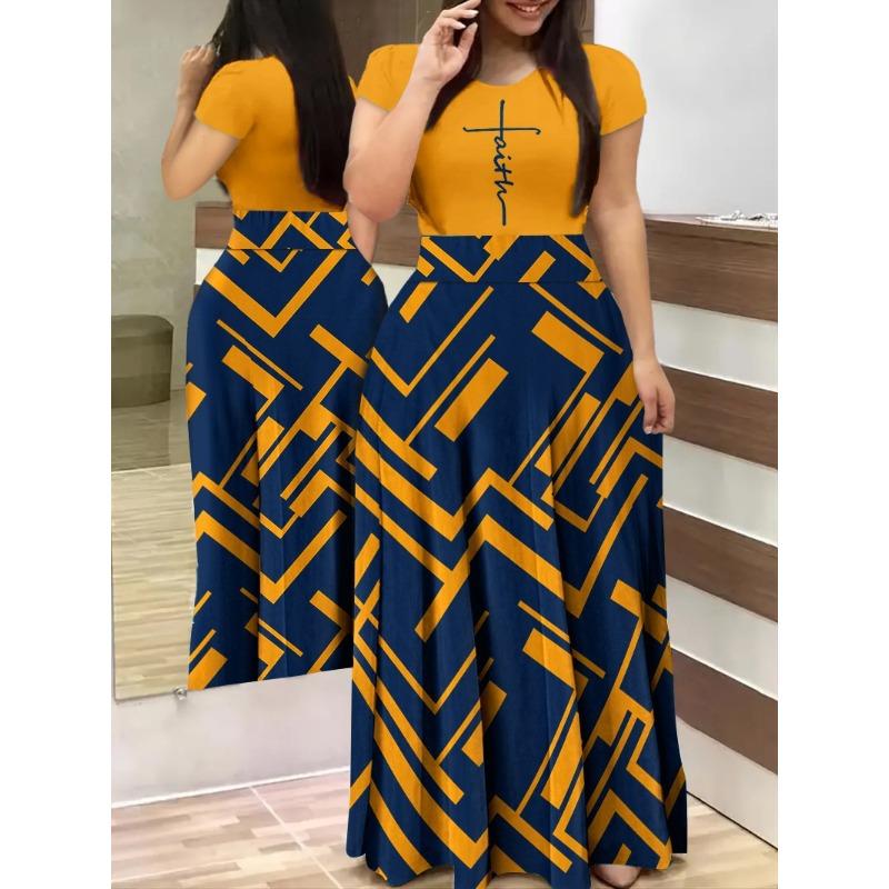 

Летнее длинное платье с цифровым принтом Commuter S оранжевый