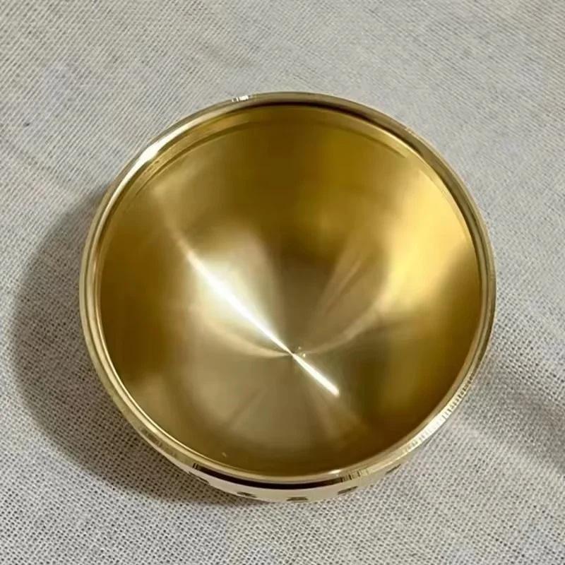 Brass Hundred Blessings Bowl Feng Shui Mini Tabletop Decoration for Home Office Exquisite Wealth & Good Luck Gift