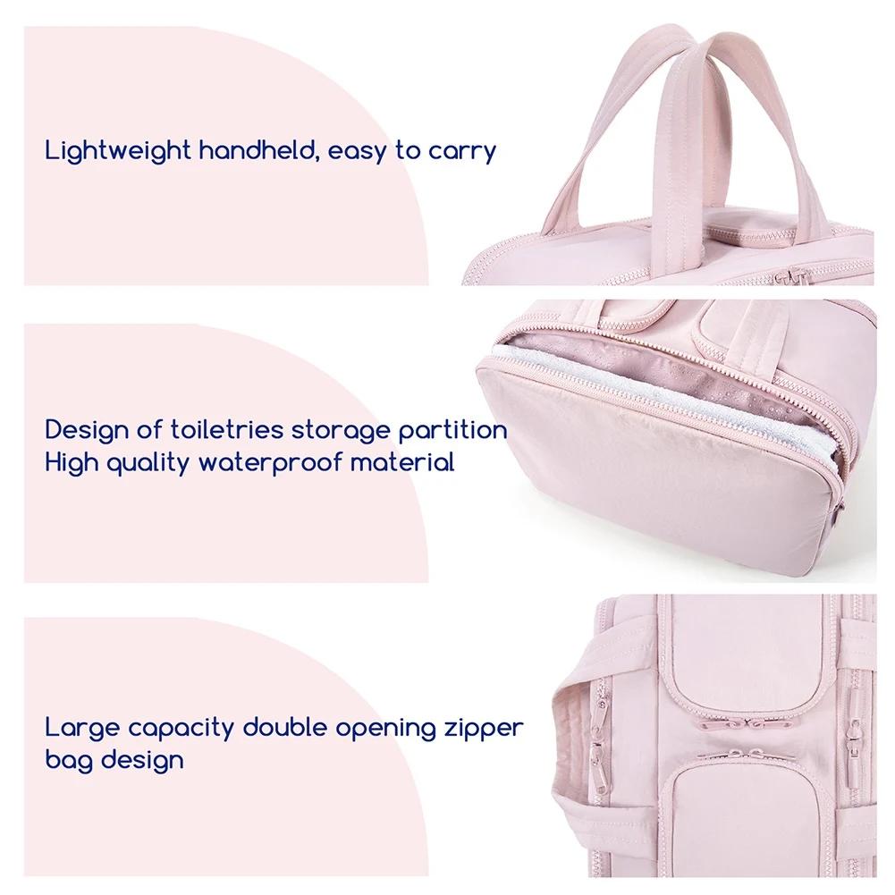 Portable Makeup Bag Traveling Waterproof Toiletry Bag Fashion Makeup Storage Pouch Multi-Compartment Toiletry Cosmetics Bag