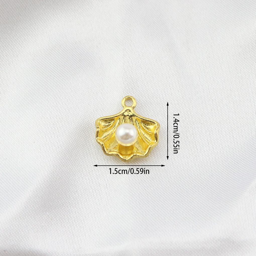 10 Pieces Casual Style Shell Pearl Pendant Necklace Anklet Hanging Decoration Jewelry Making Handicraft Accessory