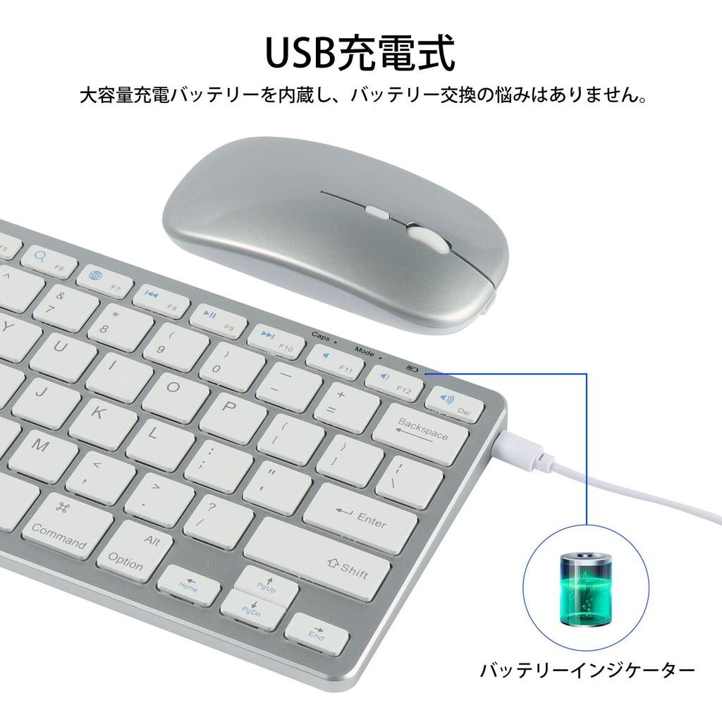 Trådløst Tastatur Mus Trådløst Tastatur Mus Sett Bluetooth Tastatur Mus Sett med USB-mottaker Bluetooth og Trådløs Tilkobling Byttbar